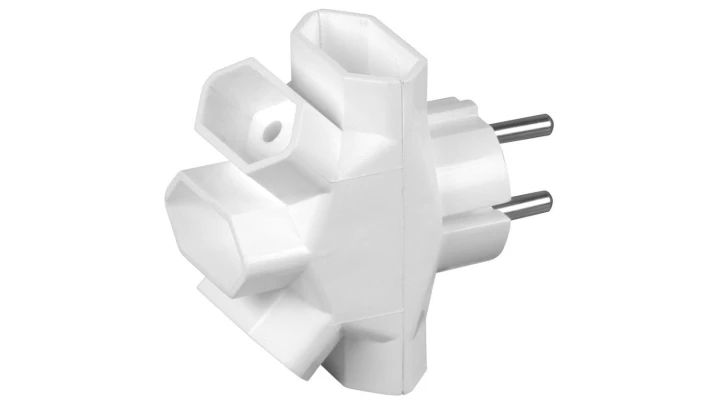 Rozgałęźnik 5gn. - 5x2P-euro, b/u, biały, 4R / 28206