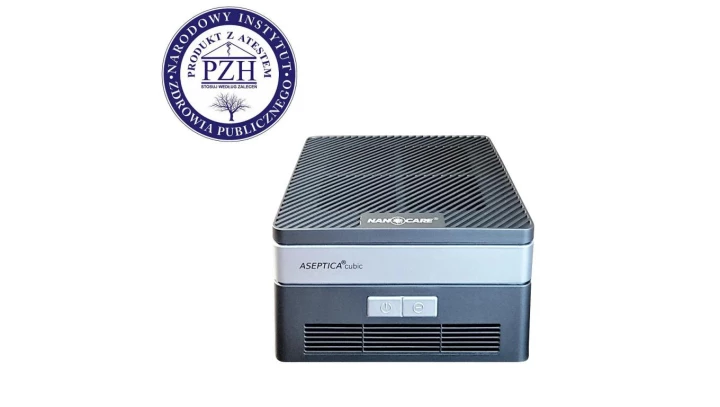 ASEPTICA cubic czarny – oczyszczacz powietrza z wielopoziomowym filtrem i lampą UV-C