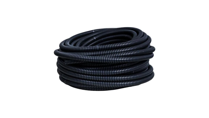 Rura spiralna wysokoelastyczna czarna 320N samogasnąca PVC +5C +60C PV UV fi 8 /30m/