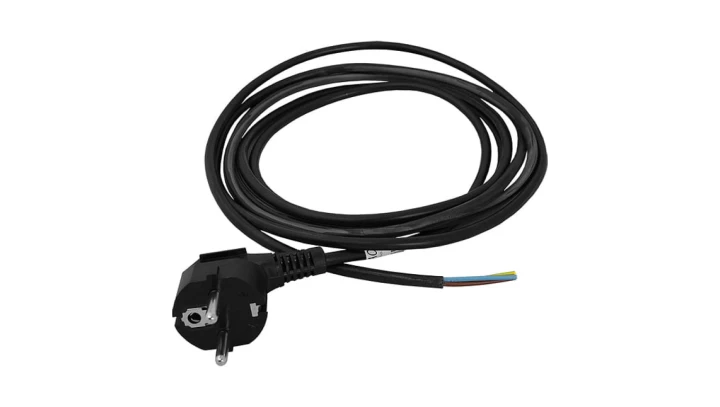 Przewód z wtyczką kątową 3x0.75 3mb czarny