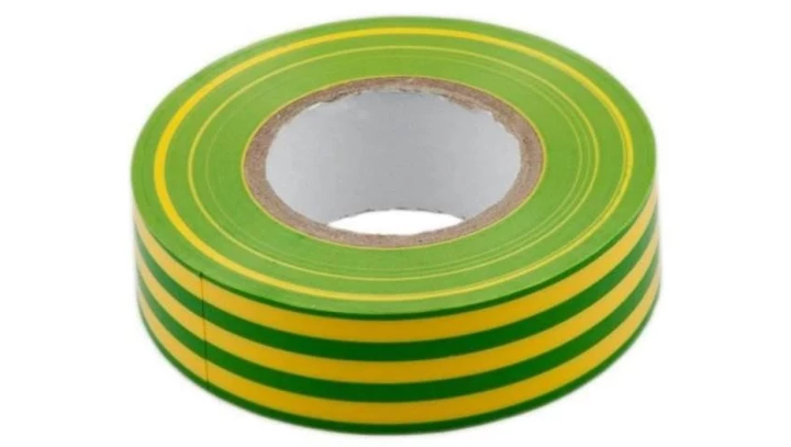 Taśma izolacyjna PVC 711E żółto-zielona 0,13 x 15mm x 10m / 25219