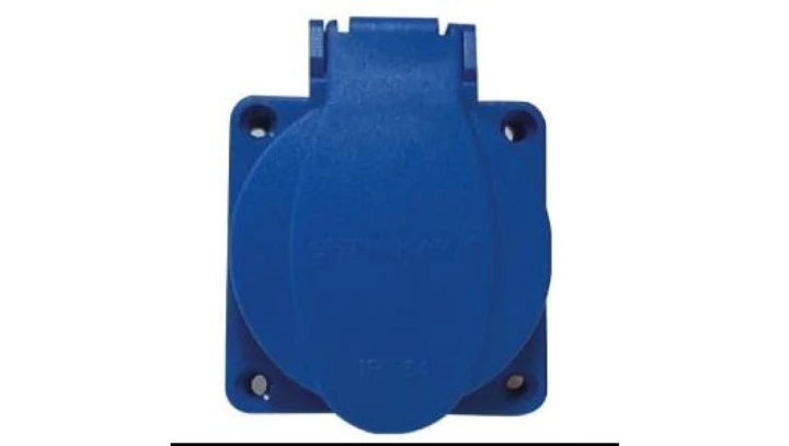 Gniazdo tablicowe 10/16A 2P+Z SCHUKO 230V niebieskie IP54