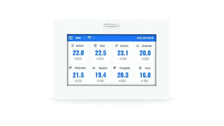 TECH ST-16S WiFi - Regulator pokojowy WiFi do sterowania siłownikami elektrycznymi 16 stref kolor biały