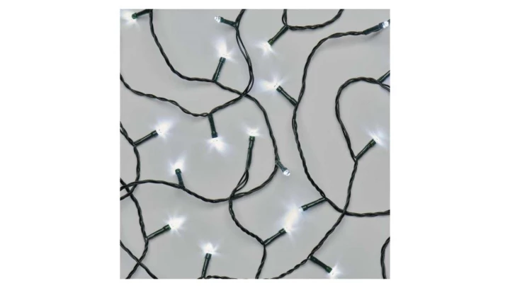 Lampki choinkowe 120 LED 12m zimna biel, zielony przewód, 8 programów, IP44 D4AC08