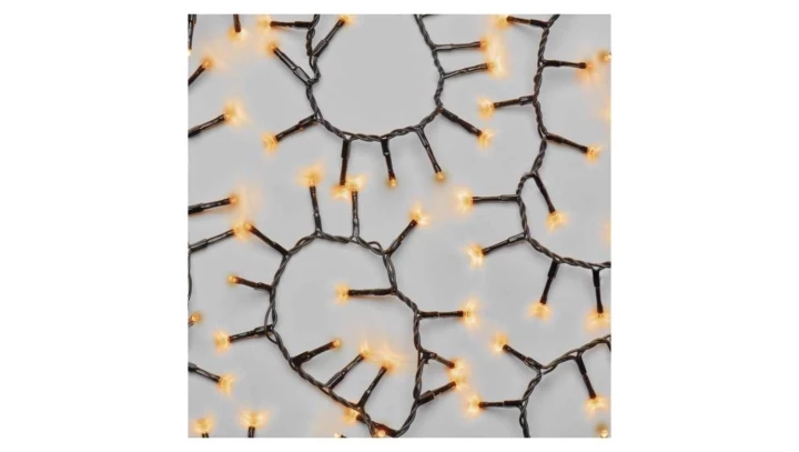 Lampki choinkowe LED Classic Cluster, jeżyk, 400 LED 8m, vintage, czarny, IP44, timer D4BV02