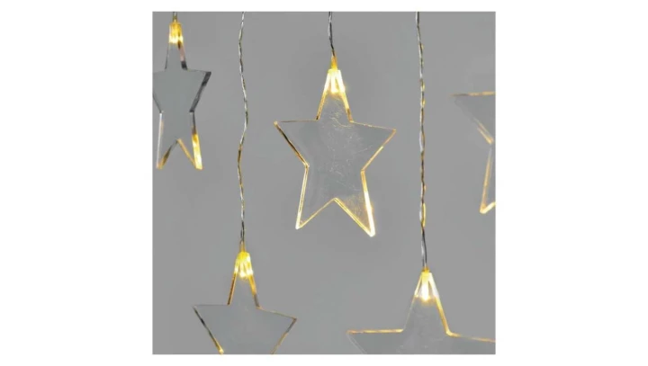 Dekoracje - 8 LED sople gwiazdki 45x84 cm ciepła biel, IP44, timer DCGW02
