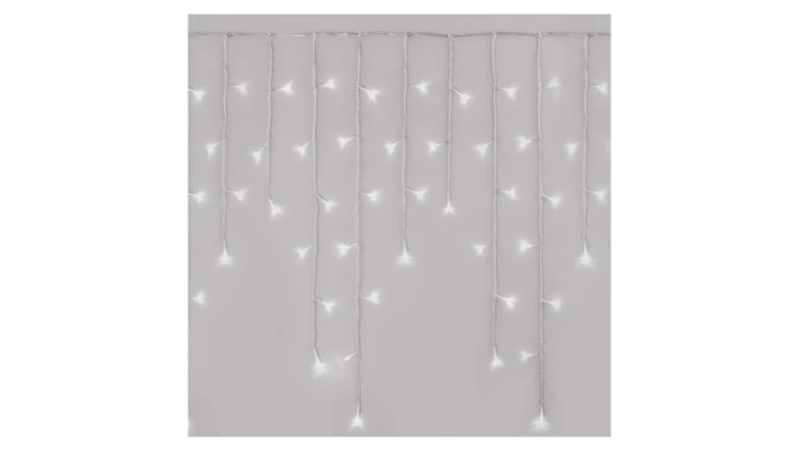 Oświetlenie świątecz. sople 300LED 5m zimna biel, przeź. przew., 8 programów, timer, pilot D4CC02