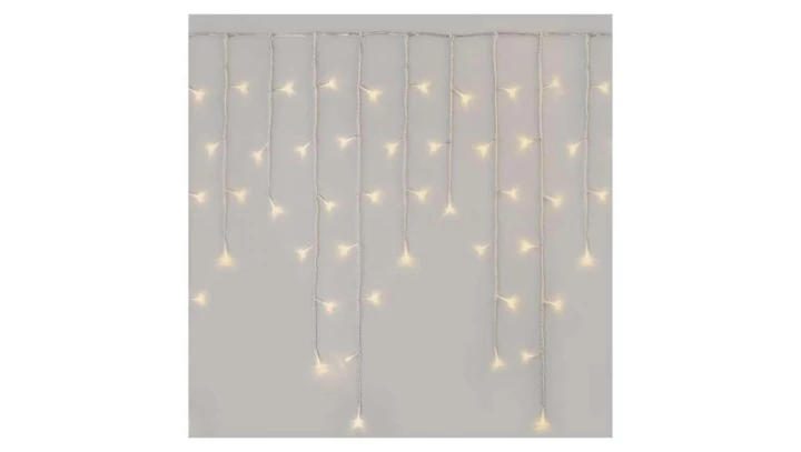 Oświetlenie świątecz. sople 300LED 5m ciepła biel, przeź. przew.,8 programów, timer, pilot D4CW02