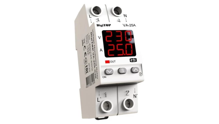 Przekaźnik napięciowy z kontrolą prądu DigiTOP VA-25A G3R