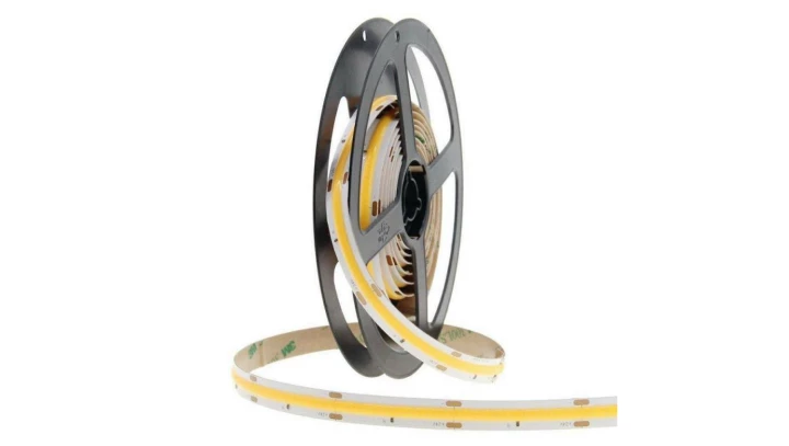 Taśma LED COB 12VDC 9W/1mb 2700K ciepła biała 730lm/1mb 320 chip CRI: Ra90 ciągła linia światła IP20 - 1m (cięta z rolki 25m)