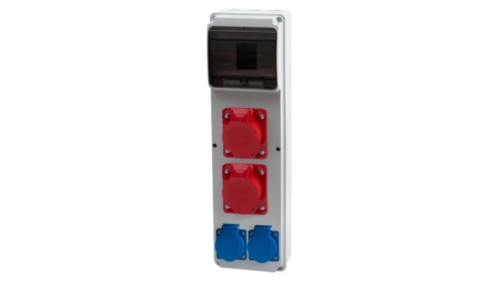 Rozdzielnica ULISSE 6M MAXI - gniazda 16A 5p, 32A 5p, 2x230V /6 modułów/