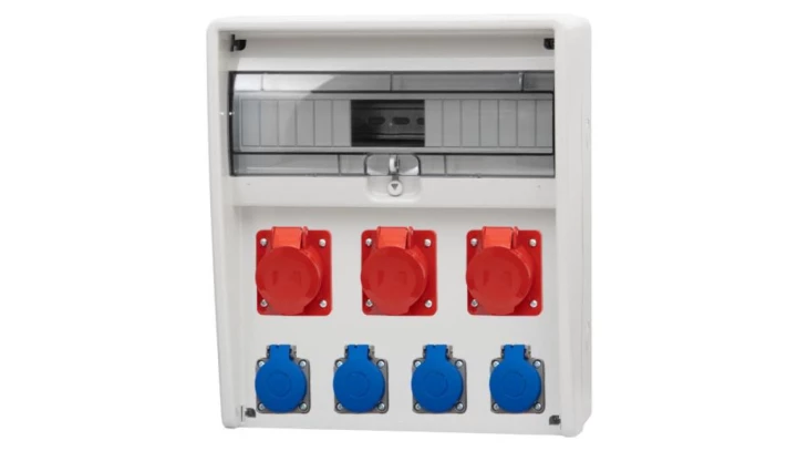 Rozdzielnica ULISSE 17M - gniazda 3x32A 5p, 4x230V /17 modułów/
