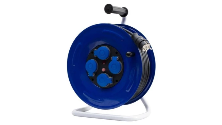 Przedłużacz na bębnie metalowym GRANDE-320 4x230V IP44 3x1,5 (OW) /40m/ z termikiem i kontrolką