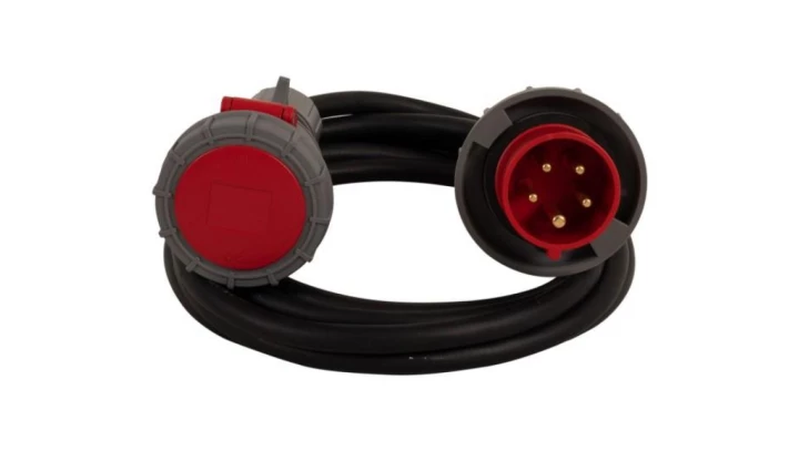 Przedłużacz siłowy 1-gniazdowy OPD 5x2,5 - 20m z wtyczką 16A 5p i gniazdem 16A 5p IP65