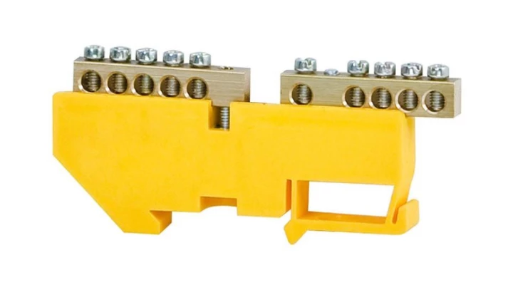 Listwa ochronna 2x5-modułowa 2x5x16mm2 wysoka podstawa - żółta