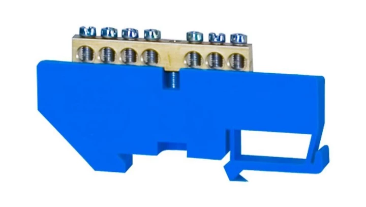 Listwa ochronna 7-modułowa 7x16mm2 wysoka podstawa - niebieska