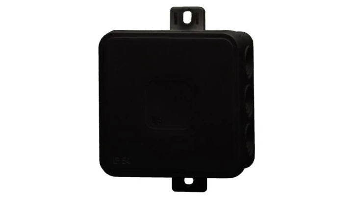 Puszka hermetyczna V5, termoplast 75x75x41 IP54, czarna - klik, 12 osłabień