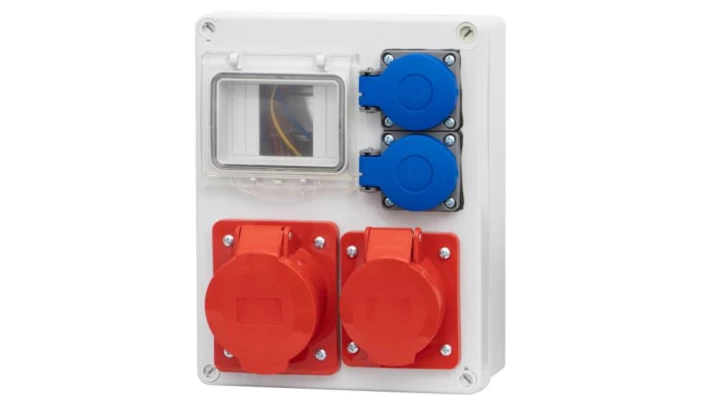 Rozdzielnica budowlana SYCYLIA 1x5P 16A 1x5P 32A 2x2P+Z 4 moduły ITALINE ITA00116 ELIT50526