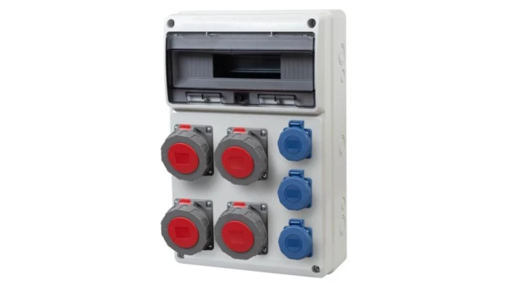 Rozdzielnica LEGATO 16M - gniazda 4x16A 5p, 3x230V IP65 /16 modułów/