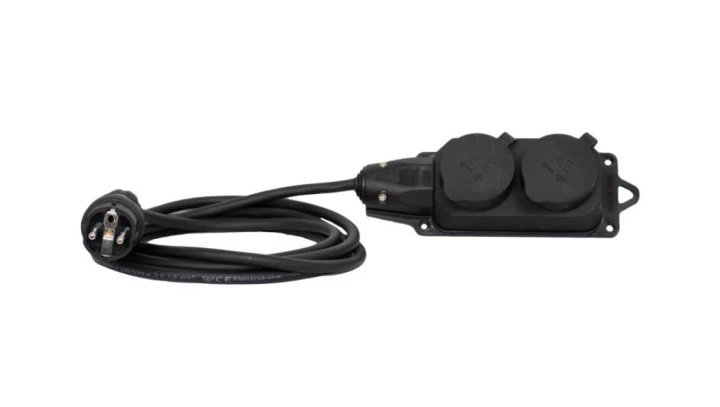 Przedłużacz listwowy gumowy 2x230V(2x2P+Z) OW (H05RR-F) 3x2,5-25m