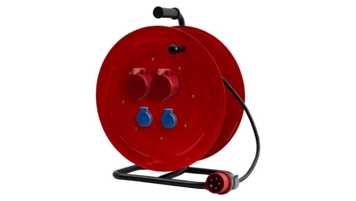 Przedłużacz siłowy na bębnie metalowym MAKARA-460 OW 5x2,5 16A 5p, 32A 5p, 2x230V, wtyczka 16A 5p - 30m