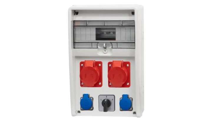 Rozdzielnica ULISSE 12M - gniazda 2x16A 5p, 2x230V, L/P(32A) /12 modułów/