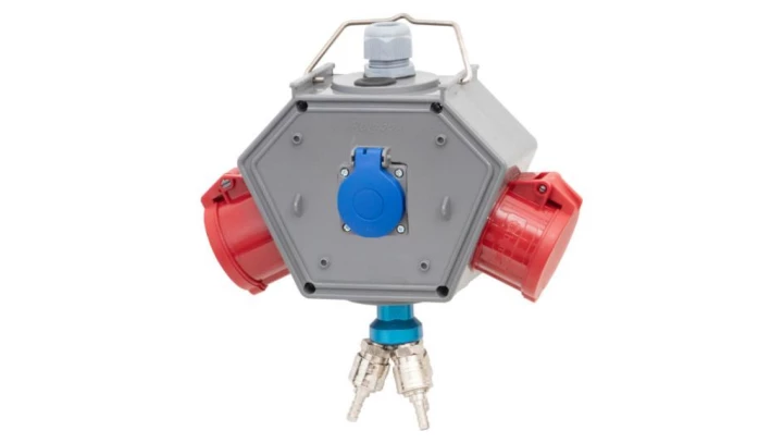 Rozdzielnica POLYBOX - gniazda 2x16A 5p, 230V + 3xAIR(powietrze)