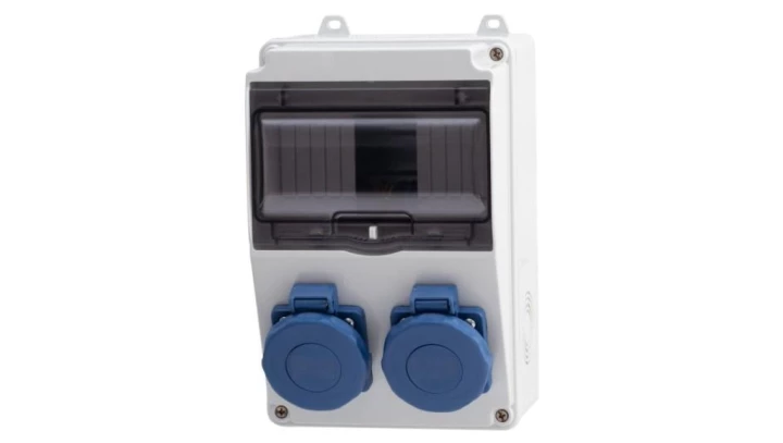 Rozdzielnica LAGO 7M - gniazda 2x230V IP65 /7 modułów/