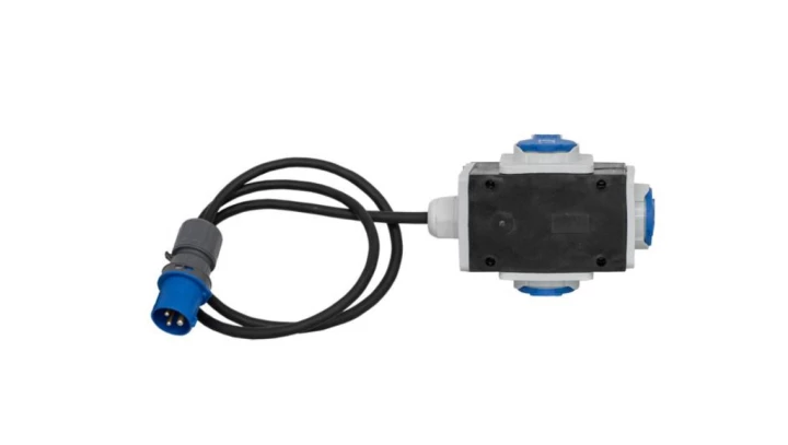 Rozdzielnica PARMA - wtyczka 16A 3p, gniazda 3x230V + OW 3x2,5 - 5m