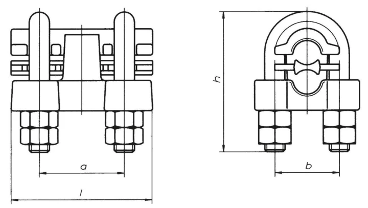 Uchwyt śrubowo-kabłąkowy do zamykania pętli oraz łączenia dwóch przewodów AFL-6, AL o przekroju 70mm2 (2421)