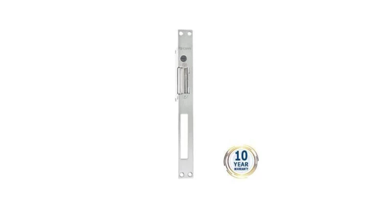 Elektrozaczep zewnętrzny do drzwi prawych + blacha zaczepowa 250 mm