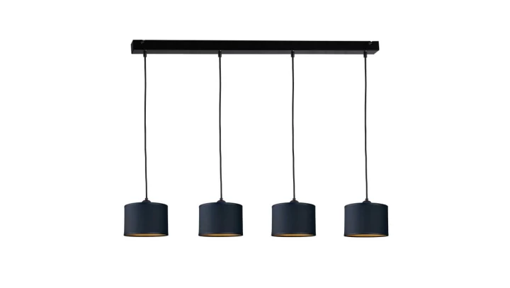 Lampa wisząca nowoczesna abażur 4xE27 FLOW BLACK