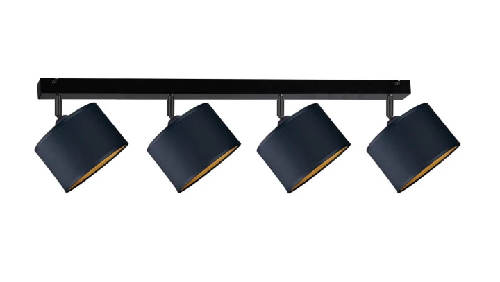 Spot nowocesny abażur 4xE27 FLOW BLACK