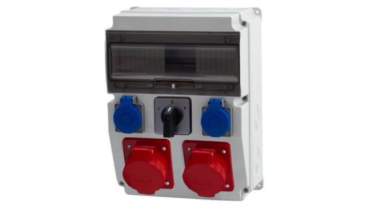 Rozdzielnica CAJA 12M - gniazda 2x16A 5p, 2x230V, L/P(32A) /12 modułów/