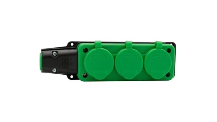 Listwa gumowa 3x230V 16A IP54 zielona