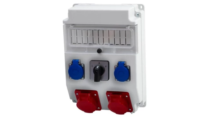 Rozdzielnica CAJA 11M - gniazda 16A 5p, 32A 5p, 2x230V, L/P(32A) /11 modułów/