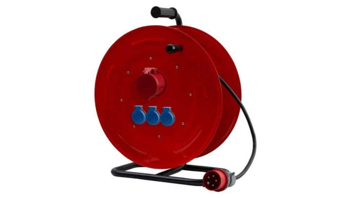Przedłużacz siłowy na bębnie metalowym MAKARA-460 OPD 5x4 32A 5p, 3x230V, wtyczka 32A 5p - 30m