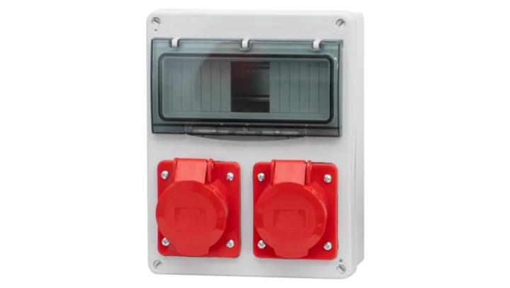 Rozdzielnica R-240 8M - gniazda 16A 5p, 32A 5p /8 modułów/