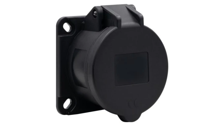 Gniazdo tablicowe proste 16A 5p 380V-415V /FE/ IP44 czarne
