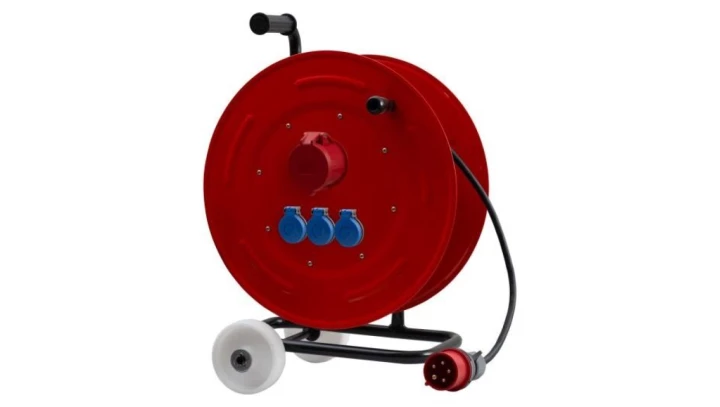 Przedłużacz siłowy na bębnie metalowym MAKARA-460 NK OPD 5x4 32A 5p, 3x230V, wtyczka 32A 5p - 30m