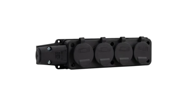 Listwa gumowa 4x230V 16A IP54 czarna