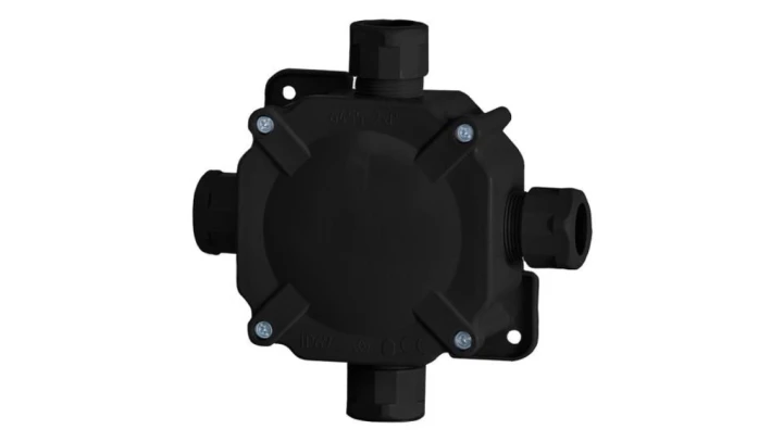 Puszka hermetyczna F11 z zaciskiem - czarna IP67