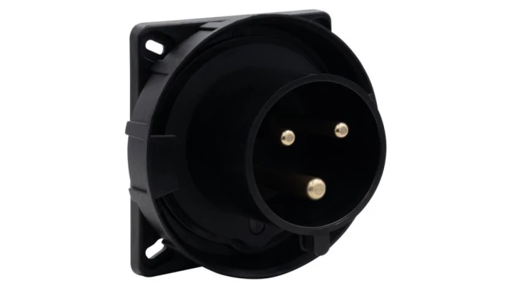 Wtyk przemysłowy tablicowy odbiornikowy 32A 3p 200V-250V /FE/ IP67 czarny