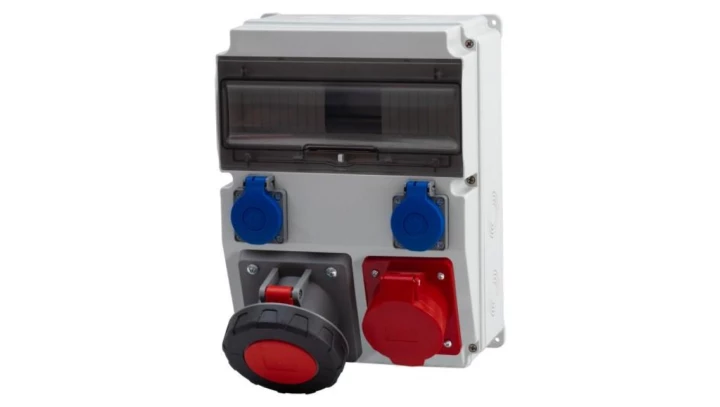 Rozdzielnica CAJA 12M - gniazda 16A 5p, 63A 5p, 2x230V /12 modułów/