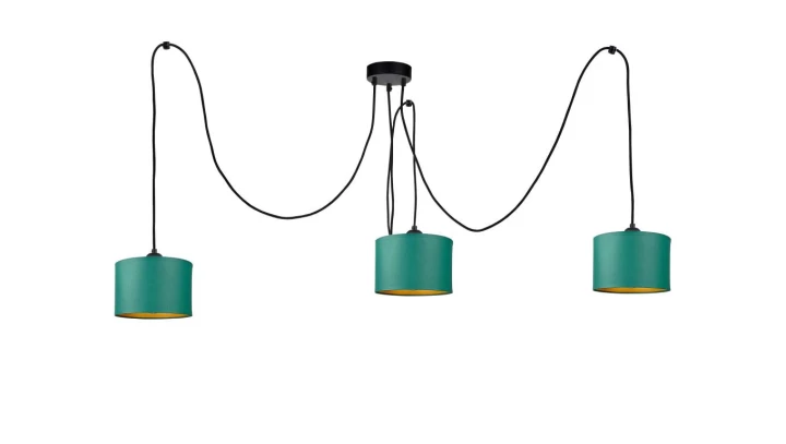 Lampa wisząca nowoczesna abażur 3xE27 FLOW GREEN LONG