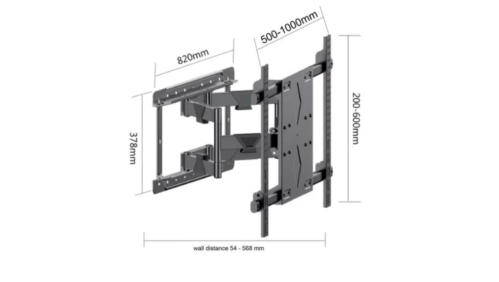 UCHWYT DO TV LCD/LED 55-120 AR-92XL ART 140KG reg. pion i poziom 54-568mm maxVESA 1000x600