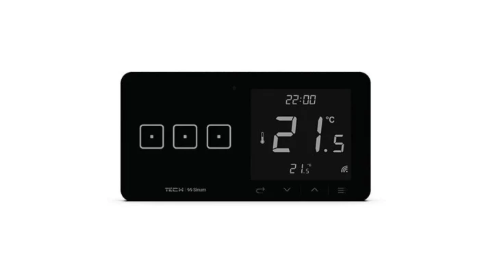 SINUM WSR-03L Regulator pokojowy + włącznik trójpolowy lewy kolor czarny