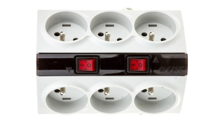 Przedłużacz przeciwprzepięciowy 6-gniazd z/u ACAR SMART 3m szary