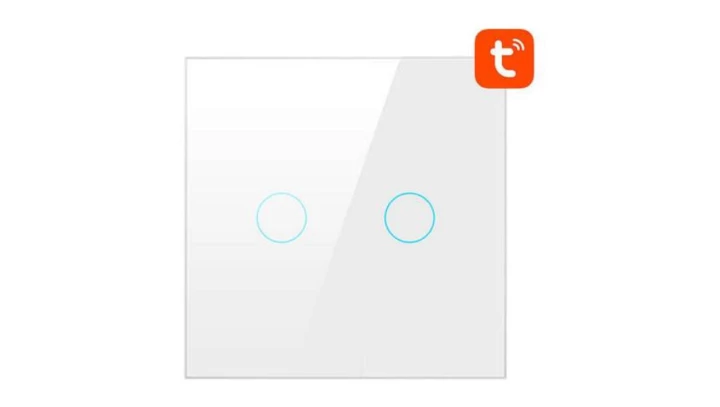 Dotykowy Włącznik Światła WiFi Avatto TS02-EU-W2 Podwójny TUYA (biały)