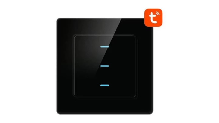 Dotykowy Włącznik Światła WiFi Avatto N-TS10-B3 Potrójny TUYA (czarny)